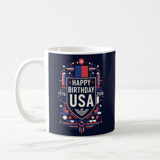 アメリカ生誕250年お誕生日おめでとう コーヒーマグカップ (左)