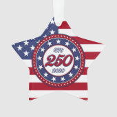 アメリカ生誕250年とアメリカ国旗 オーナメント (正面)