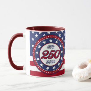 アメリカ生誕250年とアメリカ国旗 マグカップ