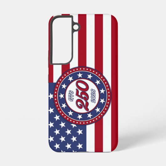 アメリカ生誕250年とアメリカ国旗 SAMSUNG GALAXYケース (裏面)