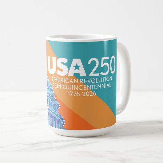 アメリカ生誕250年ワシントンD.C. - アメリカの祝祭 コーヒーマグカップ (正面右)