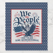 アメリカ生誕250年独立記念日 レッド ホワイト ブルー ワインラベル (シングルラベル)