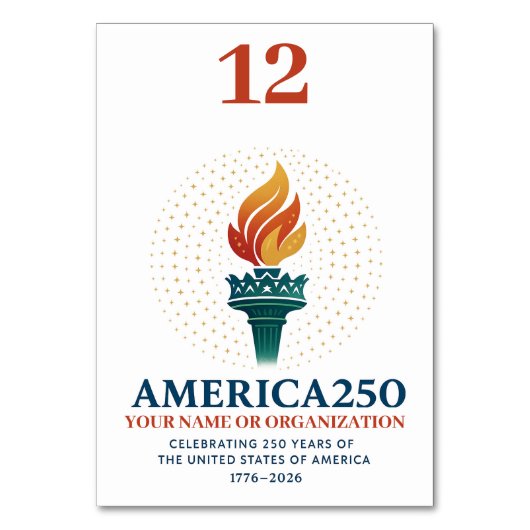 アメリカ生誕250年祭 テーブルナンバー (正面)