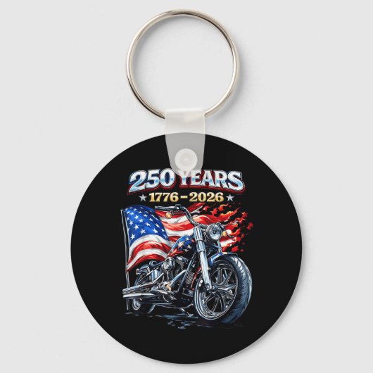 アメリカ生誕250年記念バイクライダー国旗 キーホルダー (正面)