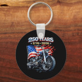アメリカ生誕250年記念バイクライダー国旗 キーホルダー (正面)