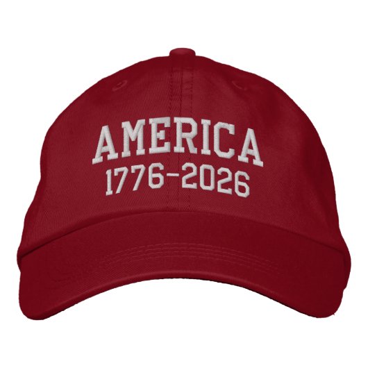 アメリカ生誕250年記念刺繍キャップ 1776-2026 刺繍入りキャップ (正面)