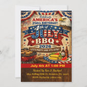 アメリカ生誕250年 パトリオティックBBQ 7月4日 招待状 (正面)