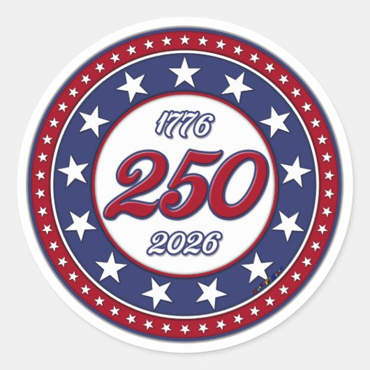 アメリカ生誕250年 ラウンドシール (正面)
