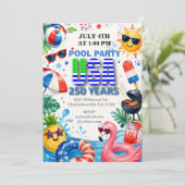 アメリカ生誕250年 夏のプールパーティー 7月4日 招待状 (スタンド正面)