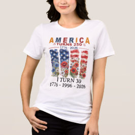 アメリカ生誕250年 誕生日 フラワープリントTシャツ トライブレンドTシャツ