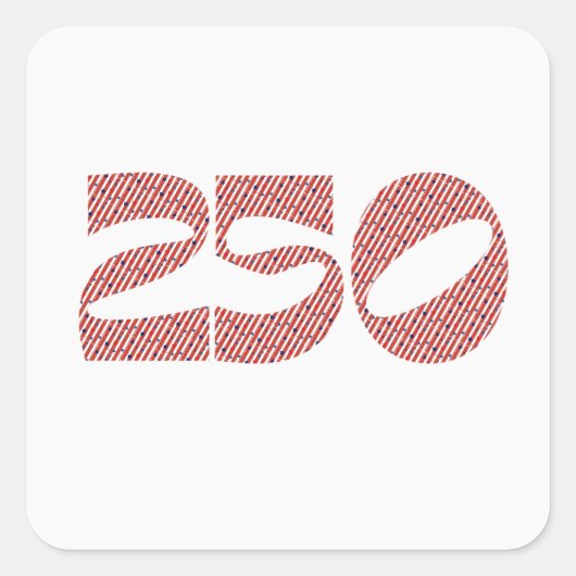 アメリカ生誕250年 赤白ストライプ 青い星 スクエアシール (正面)