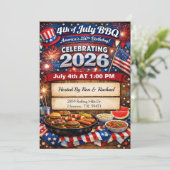 アメリカ生誕250年 赤白ブルー 第4回独立記念日BBQ 招待状 (スタンド正面)
