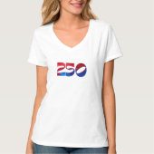 アメリカ生誕250年 赤 白 ストライプ 青 星 Tシャツ (正面)