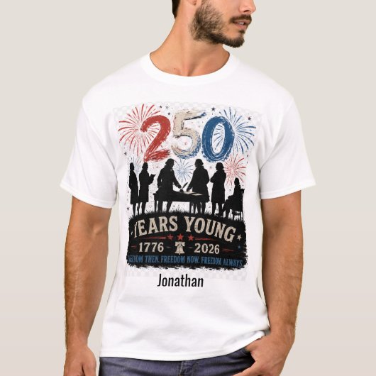 アメリカ生誕250年 1776-2026 開拓者たち Tシャツ (正面)