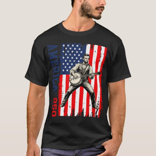 アメリカ生誕250年 7月4日 独立記念日 USA フラッグ Tシャツ (正面)