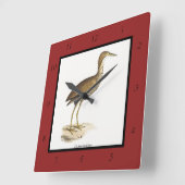 アメリカ産のニワトリ(Botaurus lentiginosus)鳥 スクエア壁時計 (傾斜)