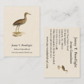 アメリカ産のニワトリ(Botaurus lentiginosus)鳥 名刺 (正面/裏面)