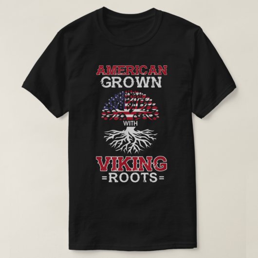 アメリカ産のバイキング根で育つ愛国的な北欧 Tシャツ (デザイン正面)