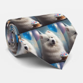 アメリカ産エスキモー犬の風船の誕生日 ネクタイ (ロール)