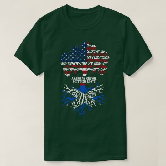 アメリカ産スコットランド産の根 Tシャツ (デザイン正面)