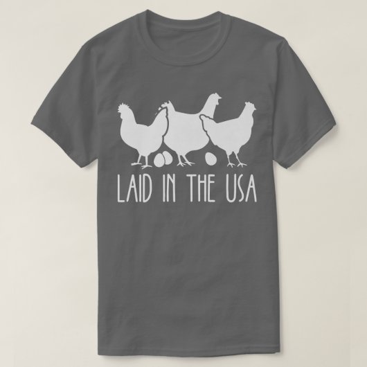 アメリカ産チキンおもしろい農家 Tシャツ (デザイン正面)
