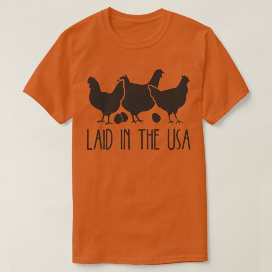 アメリカ産チキンおもしろい農家 Tシャツ (デザイン正面)