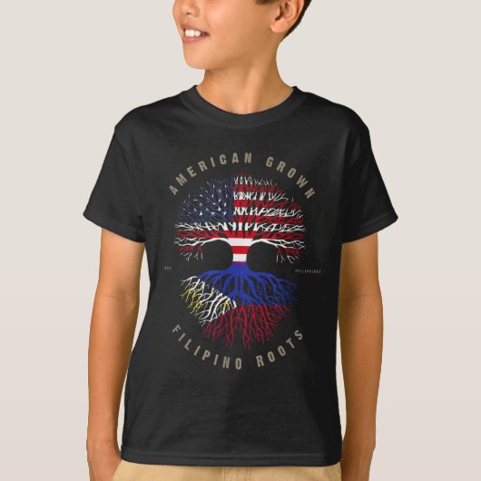 アメリカ産フィリピンのルーツフィリピン国旗 Tシャツ (正面)