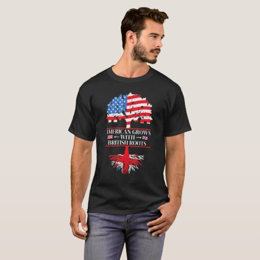 アメリカ産ブリティッシュルーツで栽培UsaイギリスUni Tシャツ (正面フル)