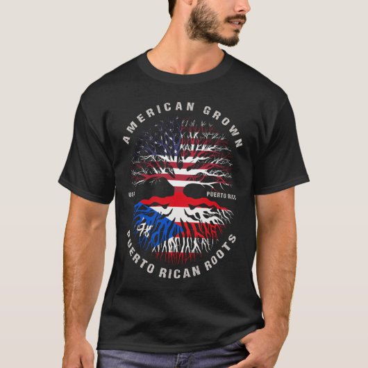 アメリカ産プエルトリカルーツプエルトリコ国旗 Tシャツ (正面)