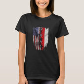 アメリカ産ポーランドルーツUSAポーランド国旗 Tシャツ (正面)