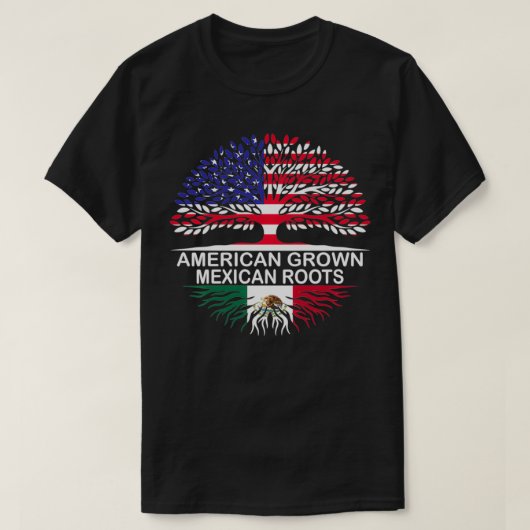 アメリカ産メカルーツメコ国旗のプルオーバー Tシャツ (デザイン正面)