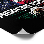 アメリカ産メキシコ産ルーツUSAメキシコ国旗 ポスター (角)