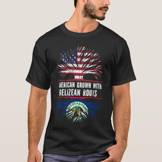 アメリカ産Belizean Roots USA国旗 Tシャツ (正面)