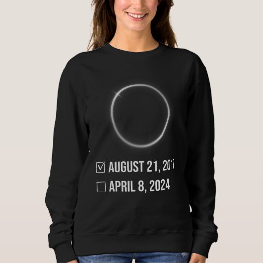 アメリカ皆既日食Tシャツ 2017年8月 2024年4月8日 スウェットシャツ (正面)