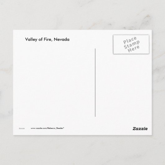 アメリカ砂漠の風景：火の谷#3 ポストカード (裏面)