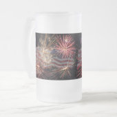 アメリカ祝の曇りグラスビアマグ フロストグラスビールジョッキ (正面左)