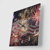 アメリカ祝ウォールクロック スクエア壁時計 (傾斜)