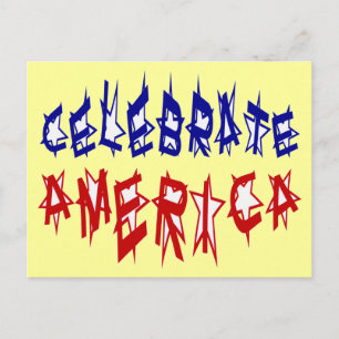 アメリカ祝国旗のフォント#2 ポストカード