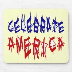 アメリカ祝国旗のフォント#2 マウスパッド