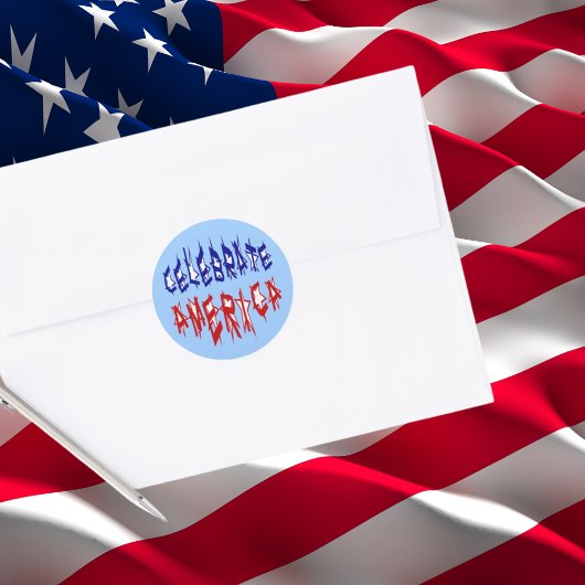 アメリカ祝国旗の特別タイポグラフィブルーレッド ラウンドシール