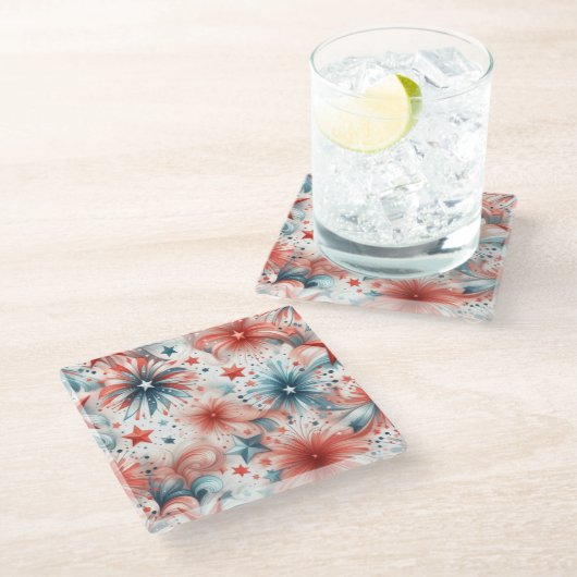 アメリカ祝 ガラスコースター (アングル)