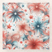 アメリカ祝 ガラスコースター (正面)