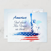 . .アメリカ神がポストカードに恩寵を与えた ポストカード (正面/裏面)