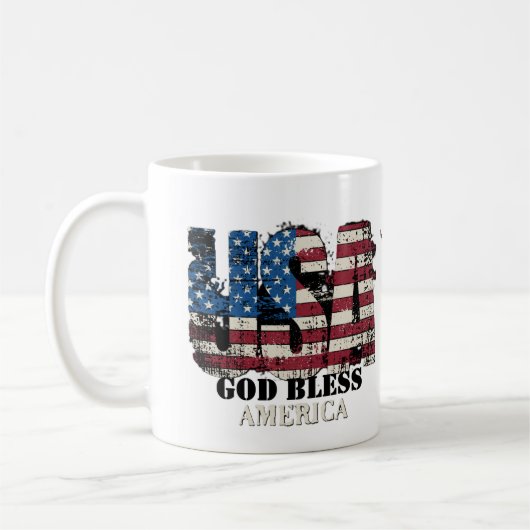 アメリカ神の祝福 コーヒーマグカップ (左)