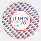 アメリカ神は世界を愛されたヨハネ3:16 ラウンドシール (正面)