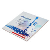 アメリカ神は陶磁器のタイルに彼の恵みを流した タイル (側面)