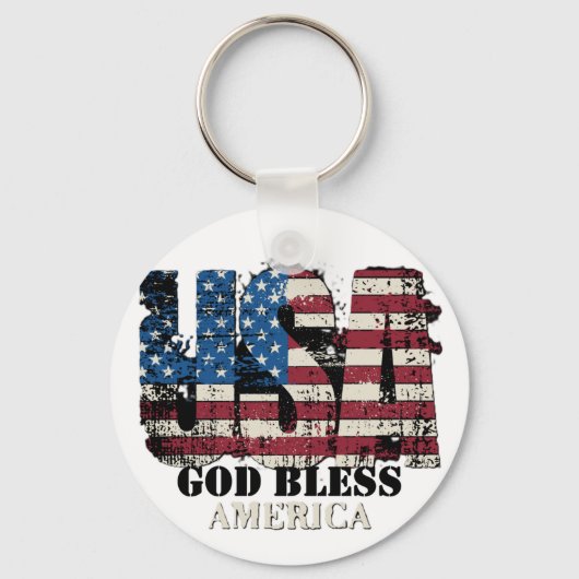 アメリカ神よアメリカを祝福してください キーホルダー (正面)
