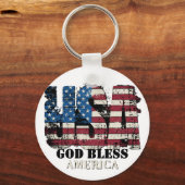 アメリカ神よアメリカを祝福してください キーホルダー (正面)