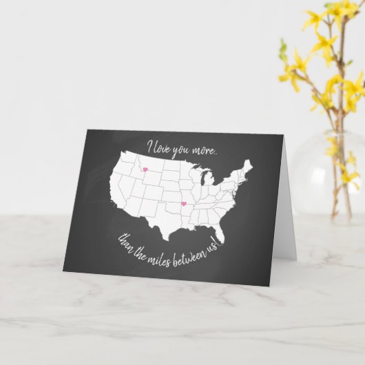 アメリカ私は私たちの間のマイル以上にあなたを愛 カード (黄色い花)