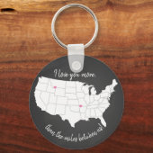 アメリカ私は私たちの間のマイル以上にあなたを愛 キーホルダー (正面)